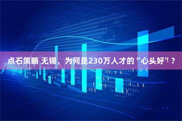 点石策略 无锡，为何是230万人才的“心头好”？